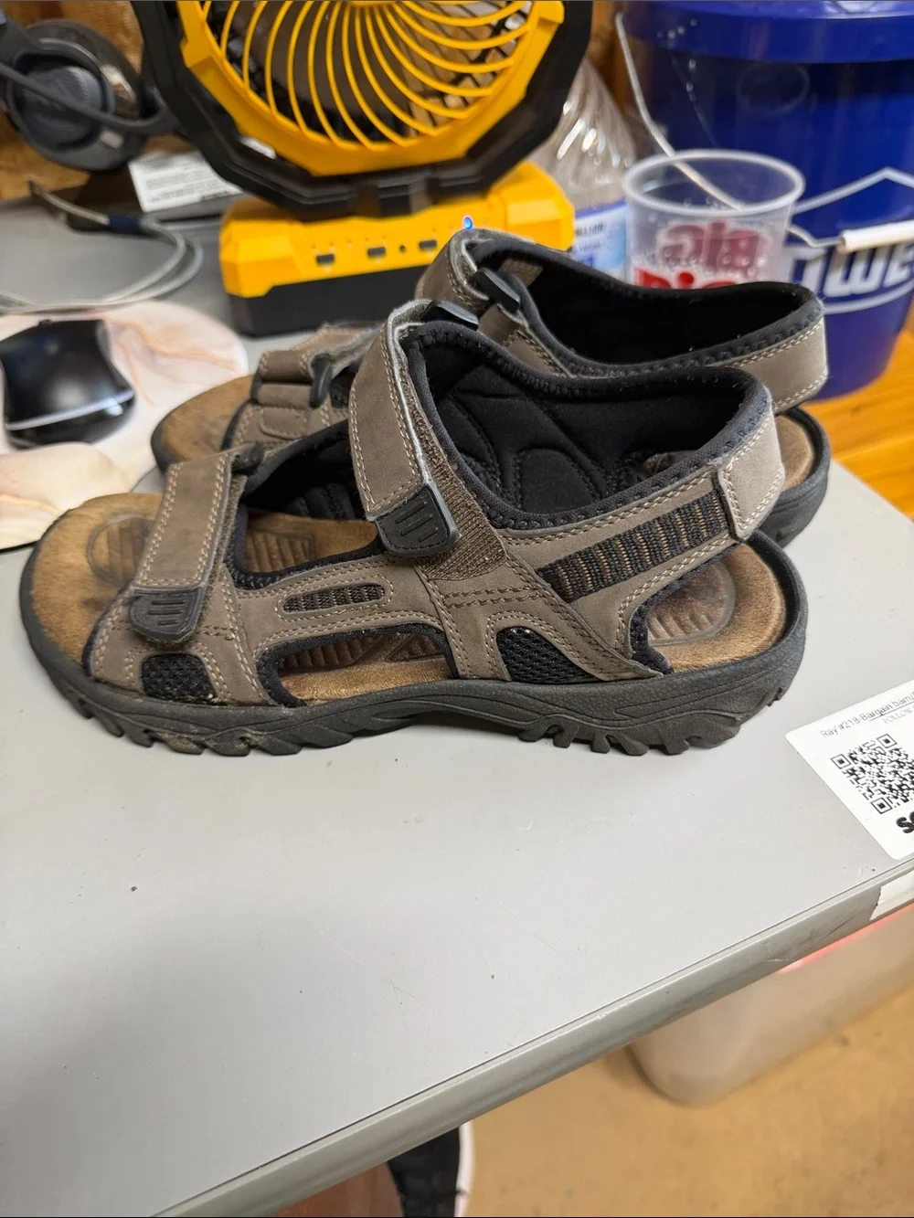 Gotcha ( sz. 8) Adjustable Taupe Outdoor Sandals